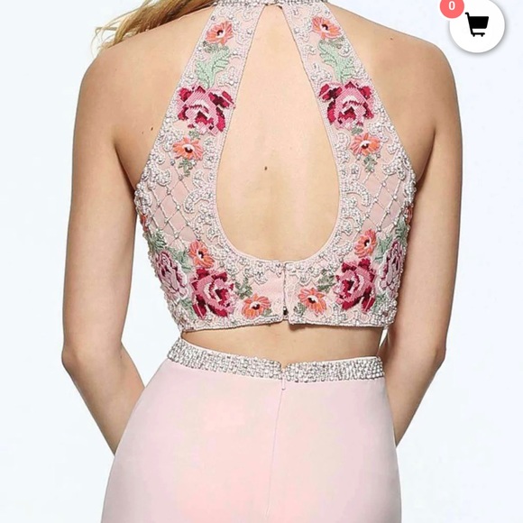 In almost brand new condition blush and Australian Crystal pearl dress. - Picture 4 of 10